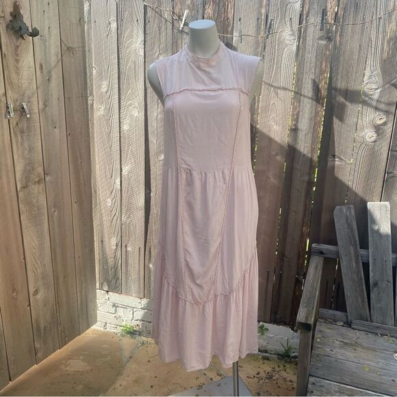 See by Chloé Mock Neck Long Dress in soft pink - Picture 12 of 15